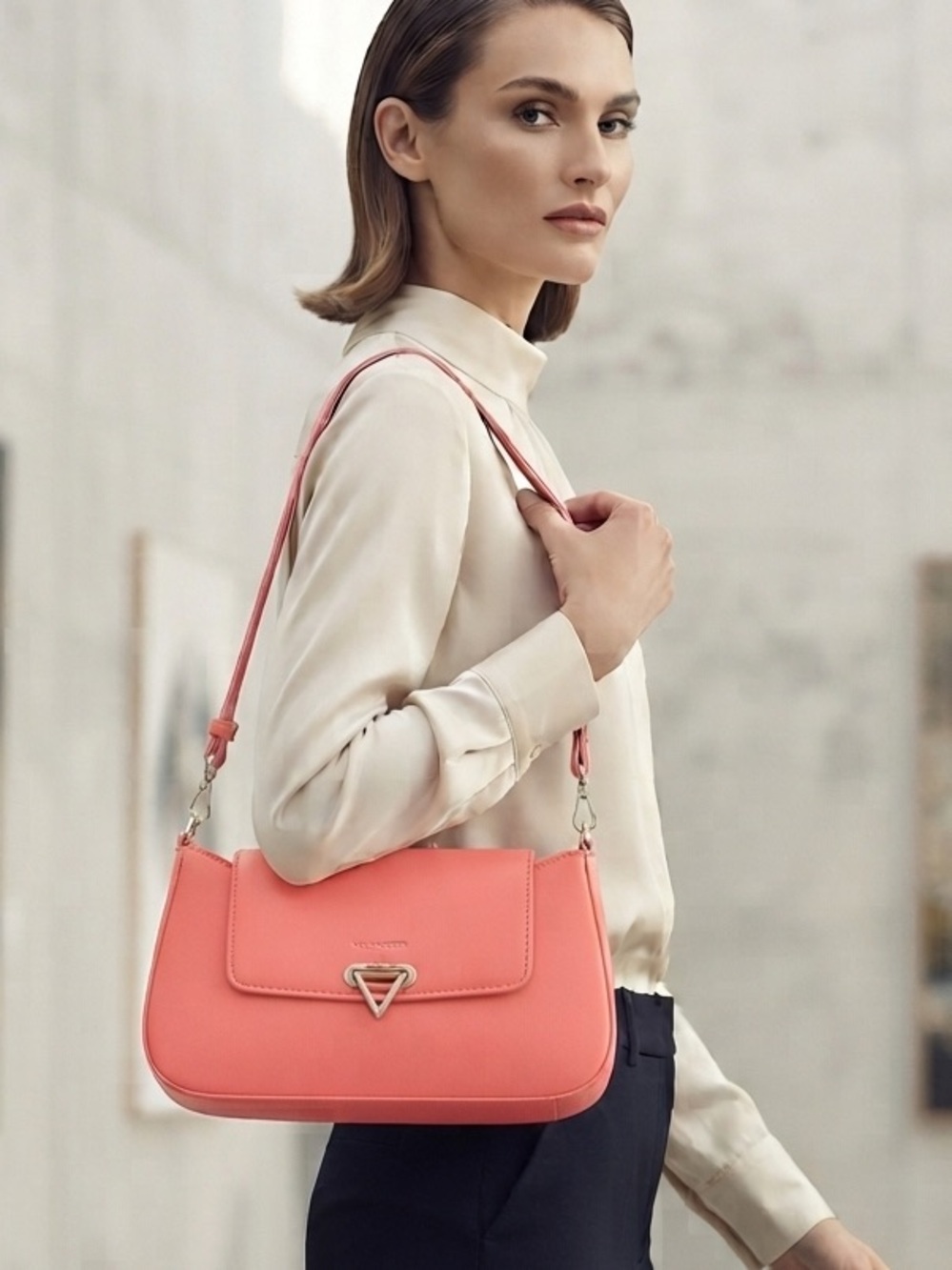 David Jones Pink Shoulder Bag Adjustable Strap